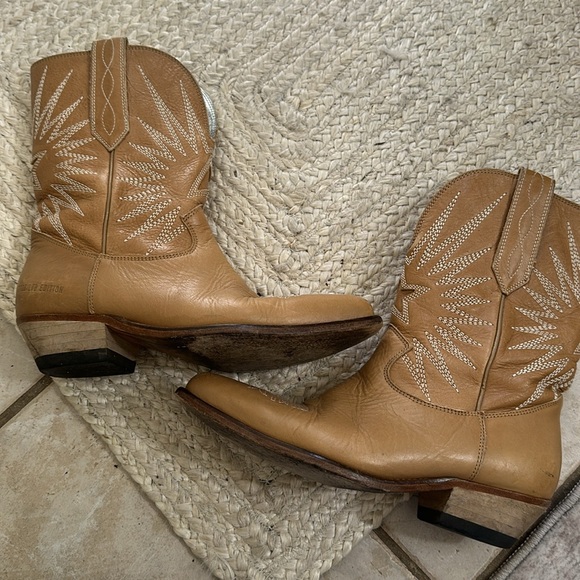 Golden Goose wishstar 50 mm cowboy boots in nude leather - Picture 11 of 14
